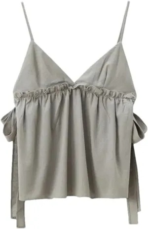 Women's Bow Ties Sleeveless Backless Top Women Casual Sleeveless Camisole Tank