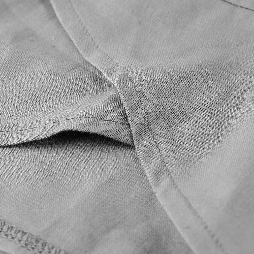 Womens Casual Linen Pants Loose Fit Summer Cotton Pocket Cropped Pants High Waisted Smocked Lounge Trousers Palazzo