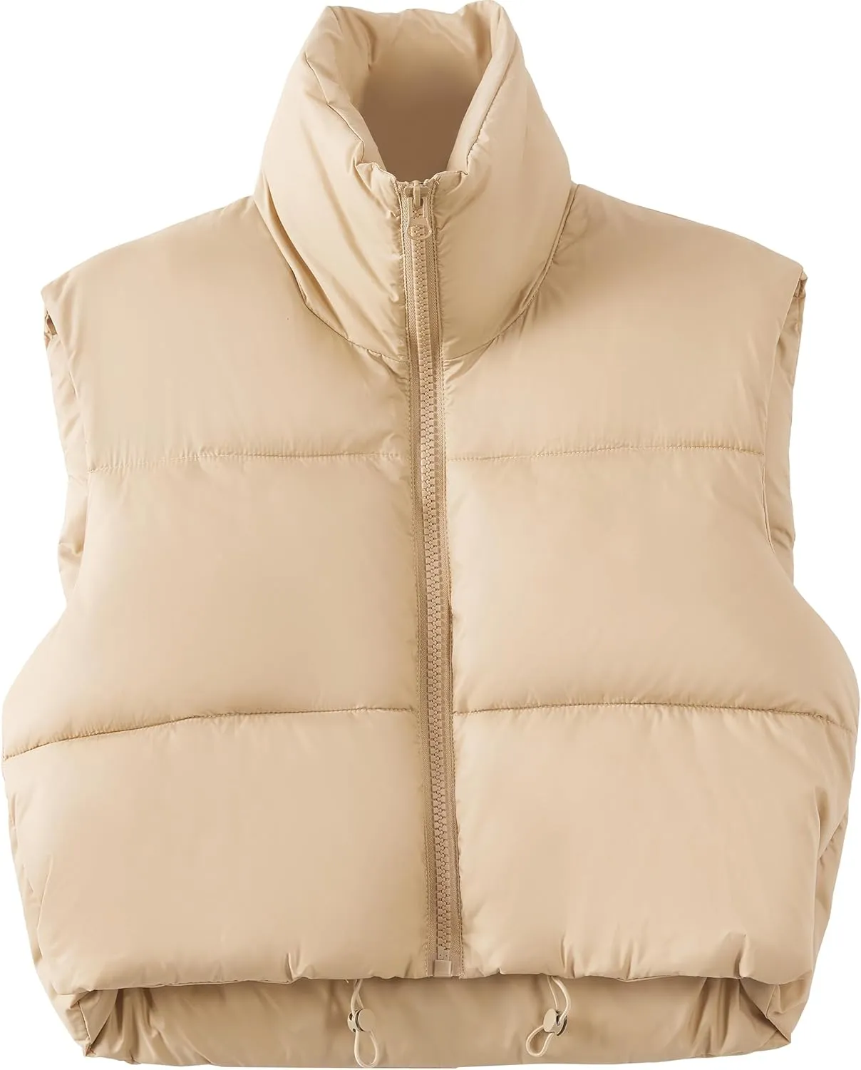 Women's Cropped Puffer Vest Winter Padded Vest Lightweight Zip Crop Puffy Gilet
