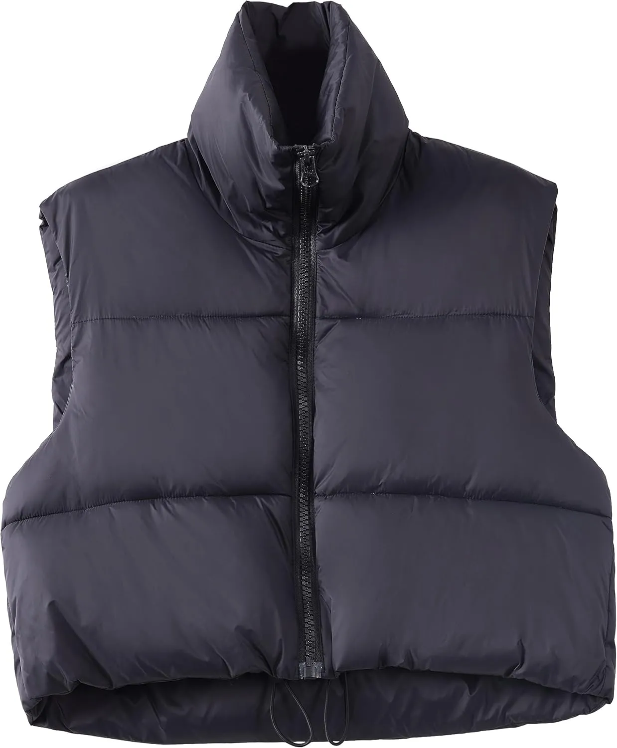 Women's Cropped Puffer Vest Winter Padded Vest Lightweight Zip Crop Puffy Gilet