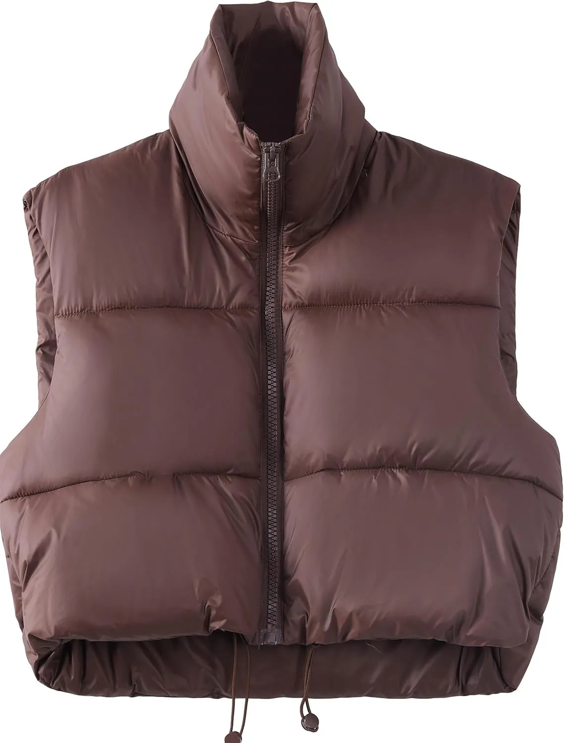 Women's Cropped Puffer Vest Winter Padded Vest Lightweight Zip Crop Puffy Gilet