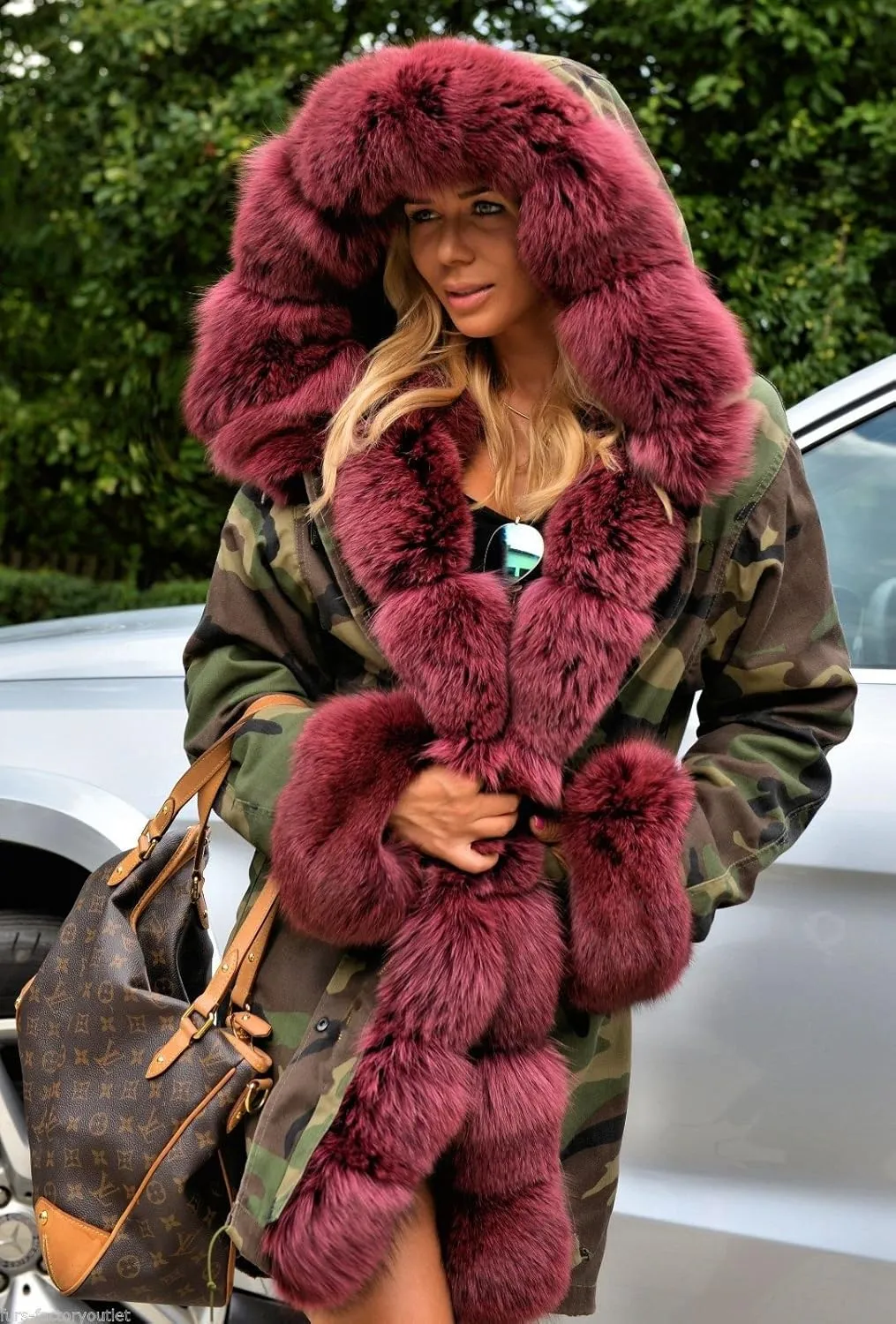 Women's Faux Fur Lined Coat Hooded Warm Winter Outwear Thicken Jackets Parka Long Cardigan