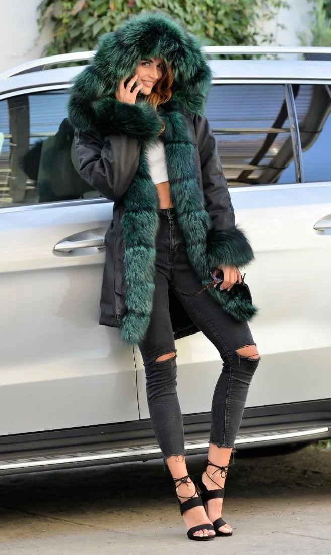 Women's Faux Fur Lined Coat Hooded Warm Winter Outwear Thicken Jackets Parka Long Cardigan