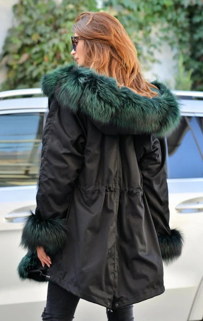 Women's Faux Fur Lined Coat Hooded Warm Winter Outwear Thicken Jackets Parka Long Cardigan