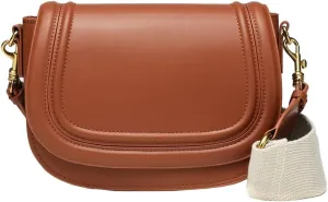 Women's Saddle Bag, Single-Shoulder Bag with Wide Strap for Crossbody & Underarm Wear