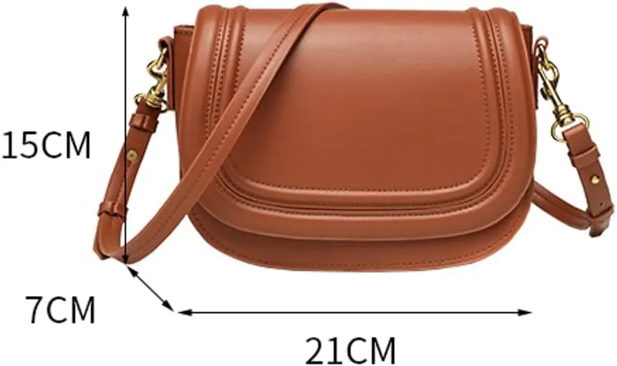 Women's Saddle Bag, Single-Shoulder Bag with Wide Strap for Crossbody & Underarm Wear