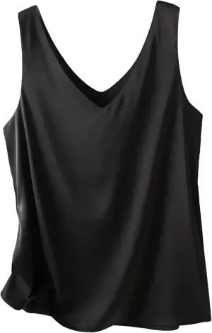 Women's Satin Silk Tank Tops Summer Sexy Camisole Spaghetti Strap Top