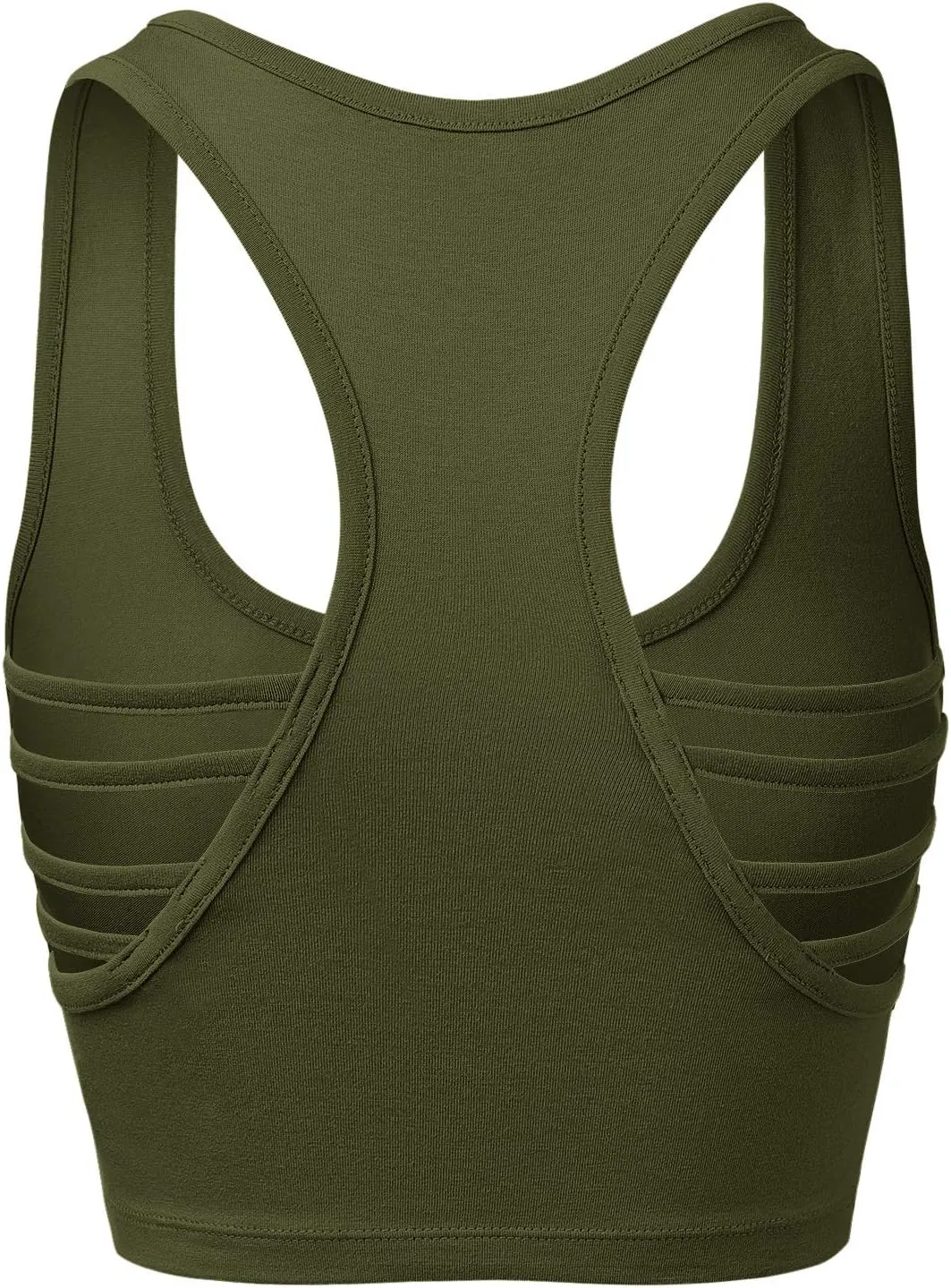 Women's Sleeveless Racerback Crop Tank Top Camisole Backless Scoop Neck Shirts