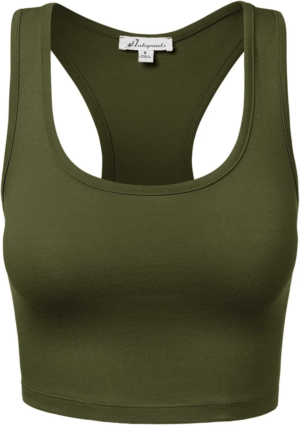 Women's Sleeveless Racerback Crop Tank Top Camisole Backless Scoop Neck Shirts