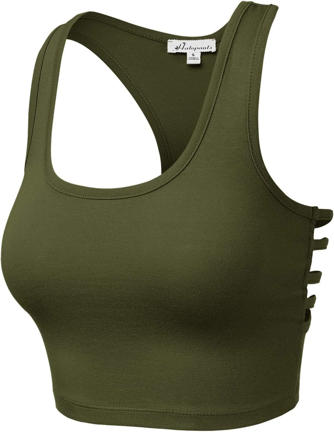 Women's Sleeveless Racerback Crop Tank Top Camisole Backless Scoop Neck Shirts
