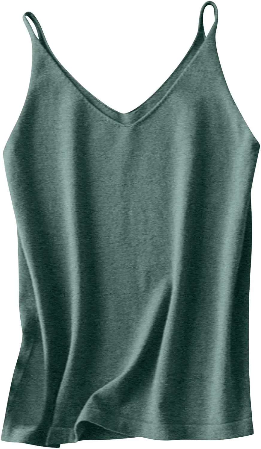 Womens Spaghetti Strap V-Neck Ribbed Knit Tank Tops Soft Camisole Casual Sleeveless Shirts Cami Top Basic Layering