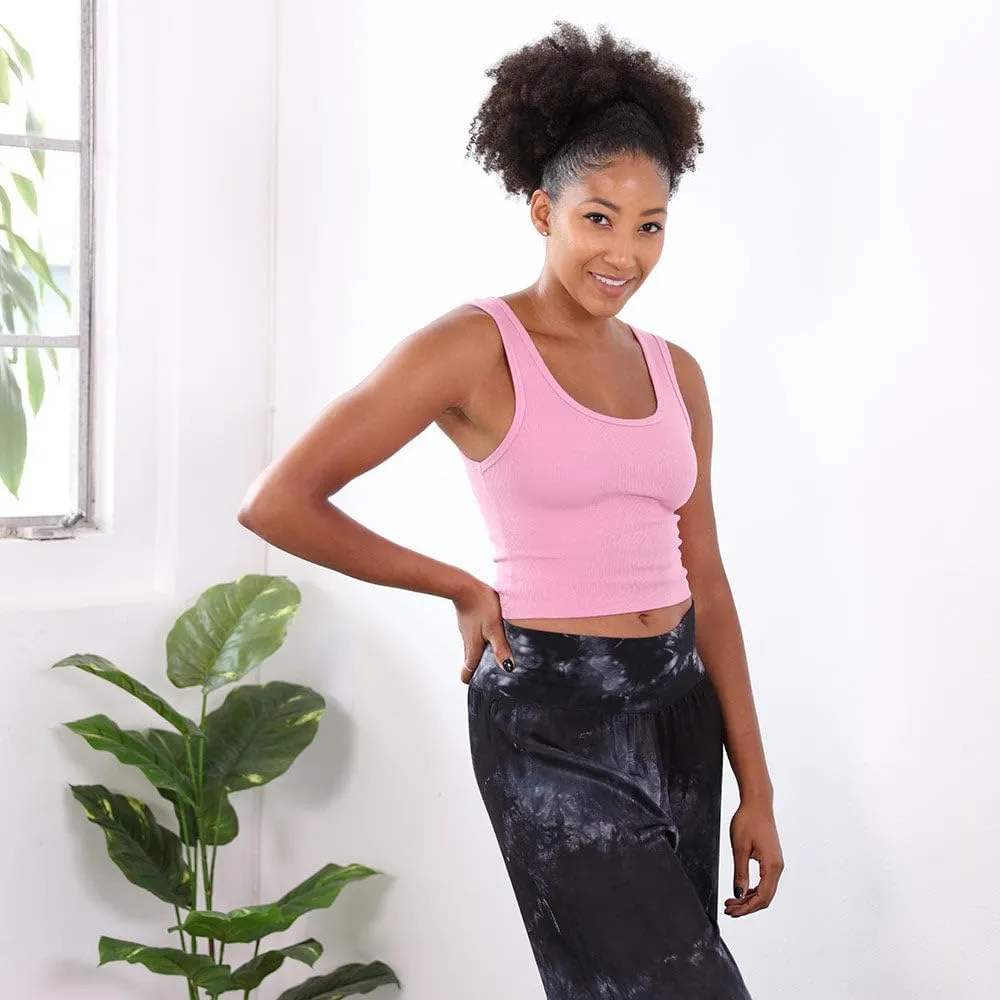 Women's Sporty-Racerback Half Tank with Fitted Band Sport Style Top