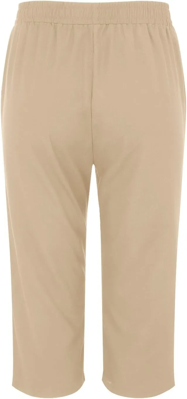 Womens Summer Capris Pants Cotton Linen Length Knee 2025 Straight Leg Loose Beach Shorts Trouser with Pocket