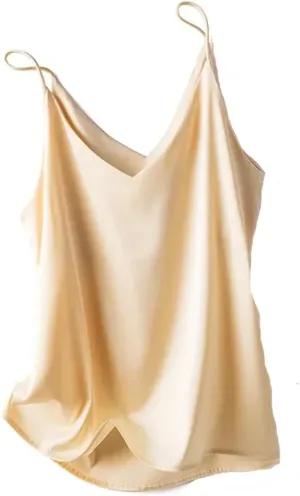 Women's Summer Slim V-Neck Short Temperament Inner Top One-Shoulder Camisole