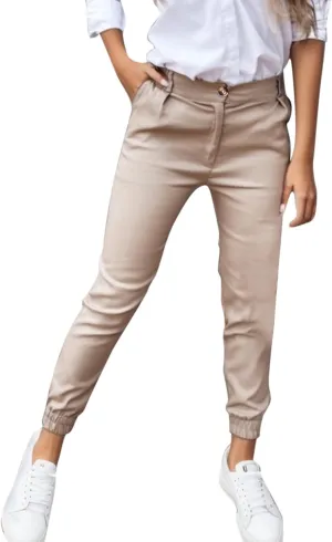 Workout Out Pants Casual Waist Solid Pants Fitness Pocket Leggings High Button Cropped Women Pants Maternity
