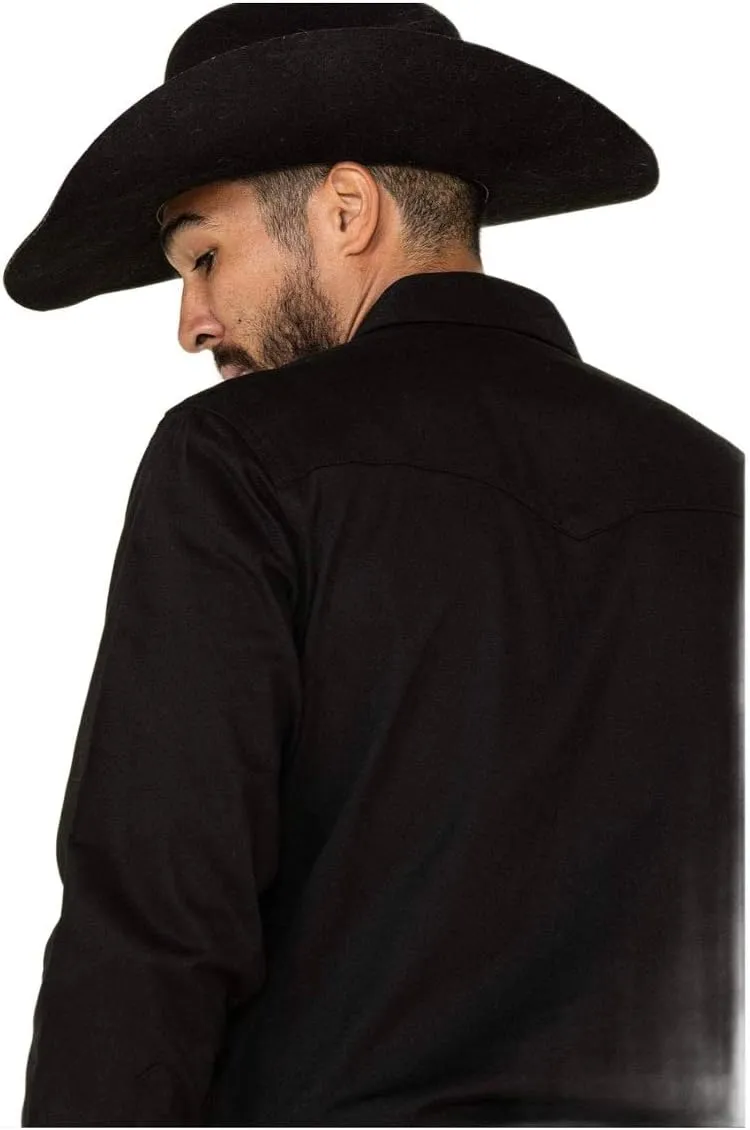 Wrangler Men's Work Western Rigid Denim Long Sleeve Shirt