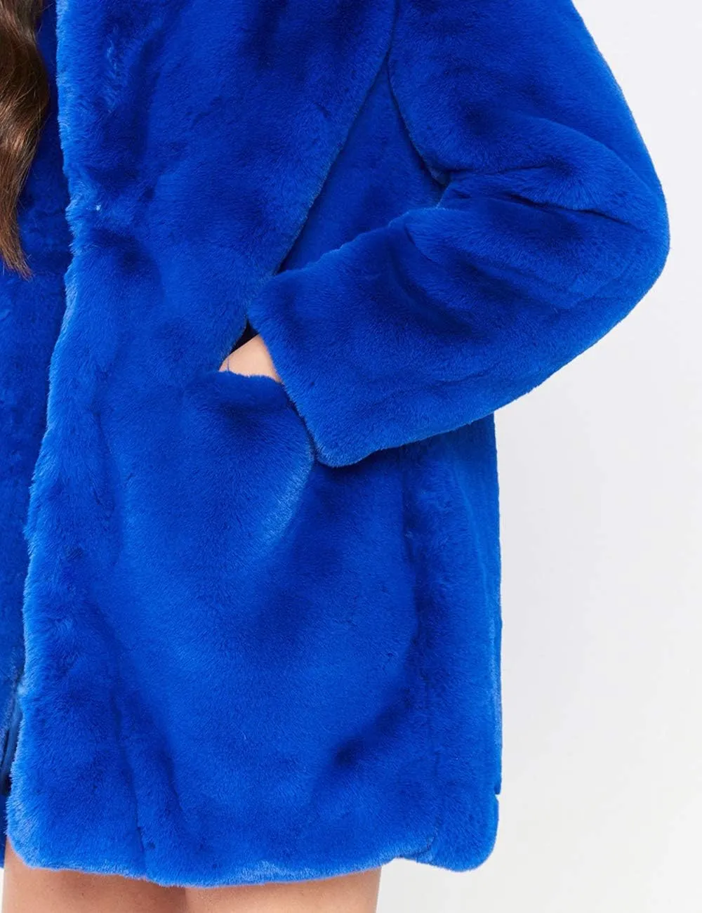 xxxiticat Women's Winter Furry Trench Long Fake Fur Coat Faux Rabbit Fur Jacket Outerwear