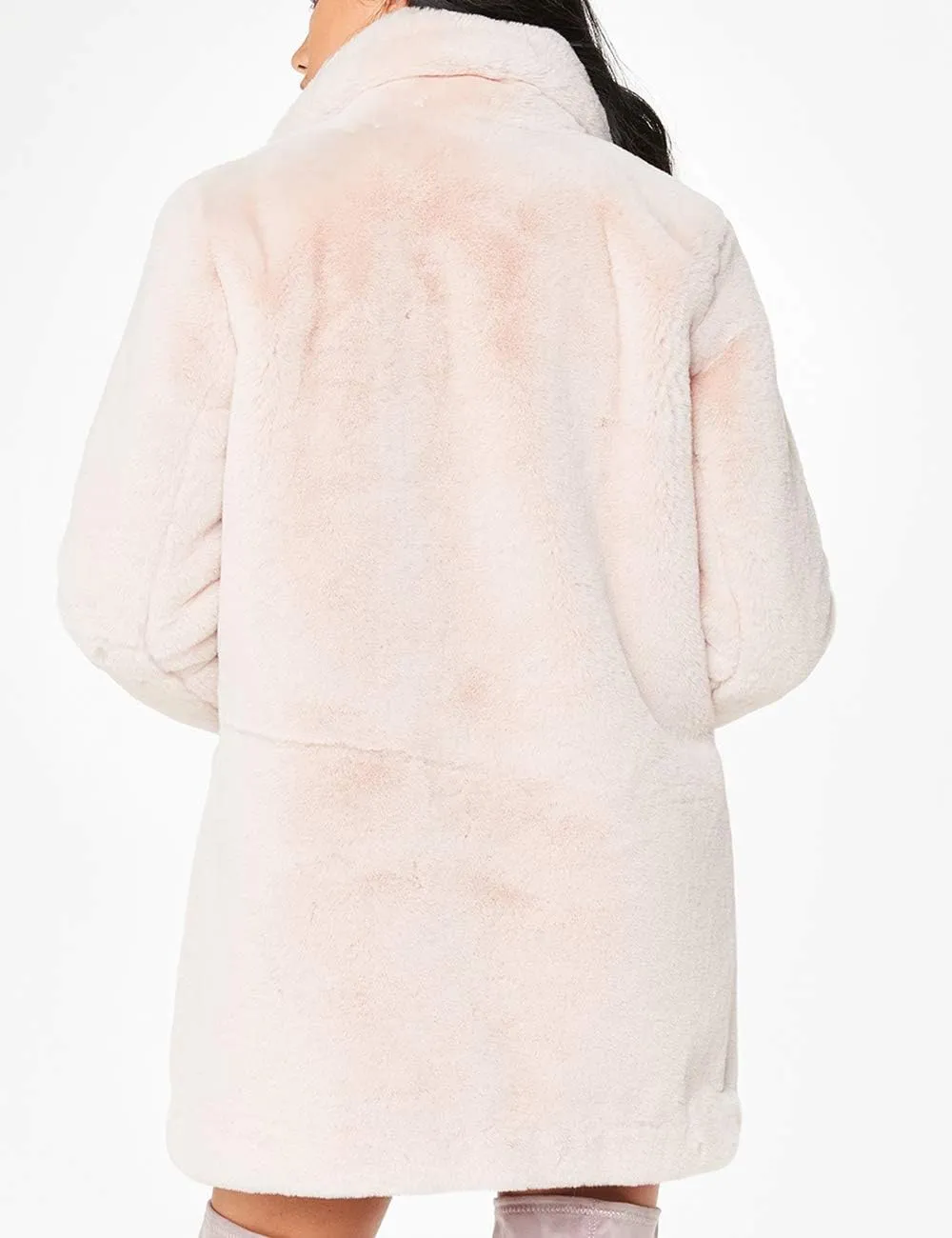 xxxiticat Women's Winter Furry Trench Long Fake Fur Coat Faux Rabbit Fur Jacket Outerwear