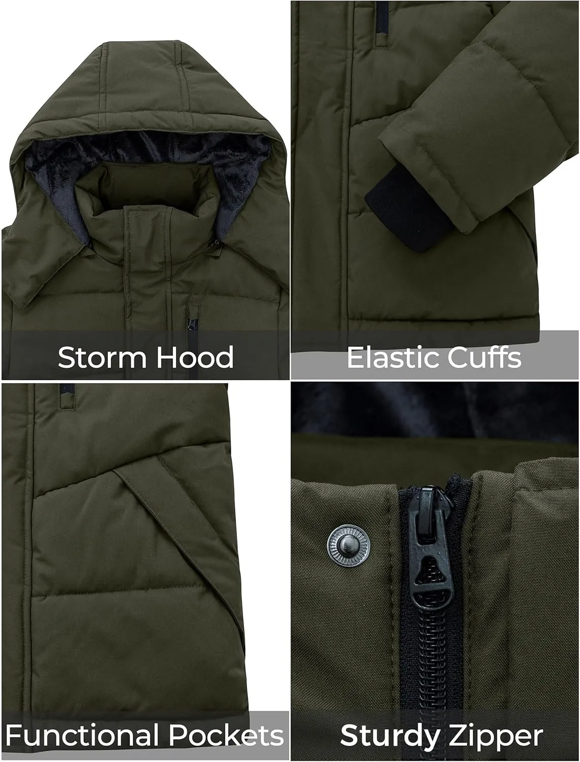 ZSHOW Boy's Warm Winter Coat Soft Fleece Jacket Waterproof Snow Coat