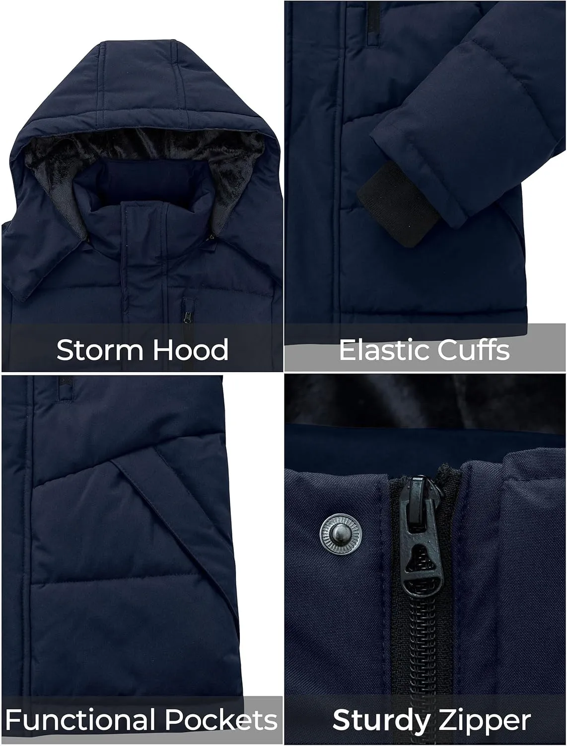 ZSHOW Boy's Warm Winter Coat Soft Fleece Jacket Waterproof Snow Coat