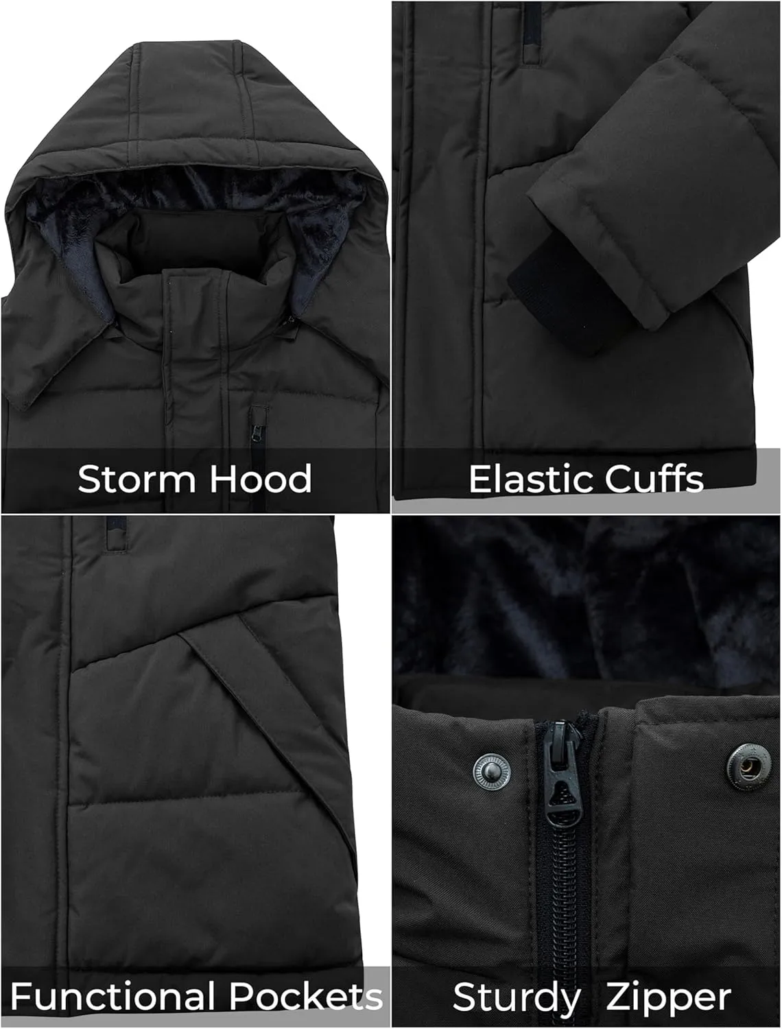 ZSHOW Boy's Warm Winter Coat Soft Fleece Jacket Waterproof Snow Coat